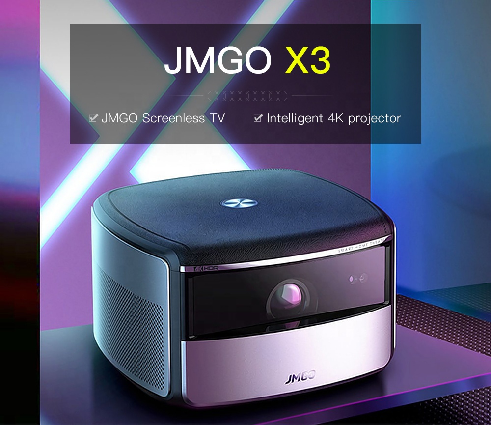 JmGO X3 Native 3840x2160p 4K Projector for Home Cinema with Auto Focus Android 1500 ANSI Lumens HDR10 Mini Projector 4K