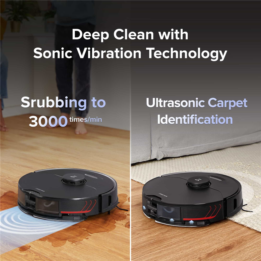 Roborock S7 MaxV Ultra Robot Vacuum and Sonic Mop 5100Pa Suction 3D Structured Light Obstacle Avoidance Compatible with Alexa