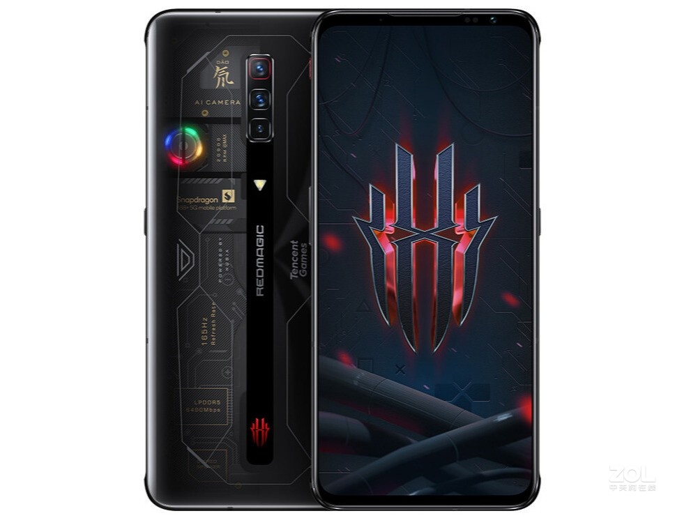New Arrival Nubia Red Magic 6S Pro 12GB RAM 256GB Storage Gaming 5G Phone 6.8" 2400x1080P AMOLED 165Hz Qualcomm SD888 Plus 4500mAh 120W Fast Charging Transparent - CN Version