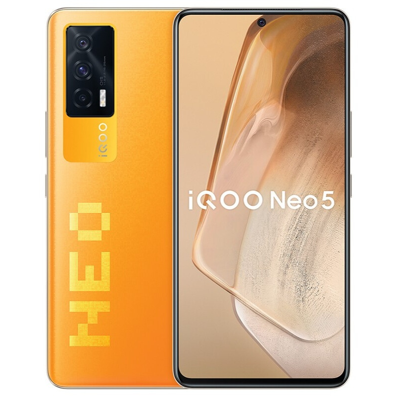Original iQOO Neo 5 Lite 5G Cell Phone 120Hz 12GB RAM 256GB ROM Snapdragon 870 66W AMOLED 48MP Camera Android 11 4400mAh - Orange