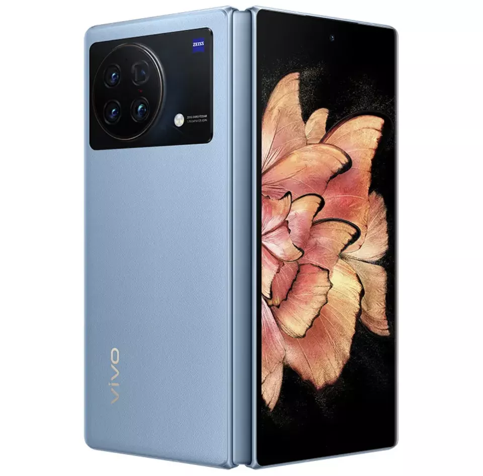 VIVO X Fold + 5G Smart Phone 12GB RAM 256GB ROM 80W Super Charger 50MP Camera Origin OS Ocean 2K E5 Screen 120Hz 4730mAh Google NFC, Blue
