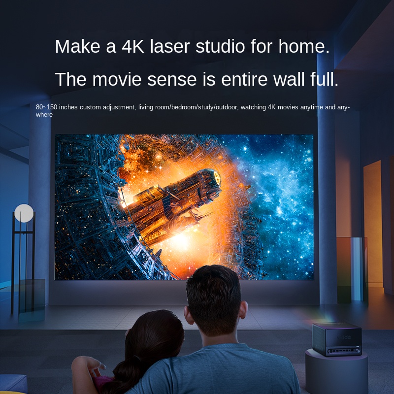 Hisense Vidda C1 Projector Home 4K Panchromatic 4k Projector Bedroom Home Theater (Three-Color 4K Light Source)