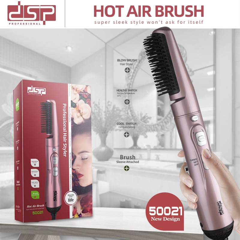 DSP Hot air brush hair brush blow dry shape hair styling negative Hair Straightener Brush