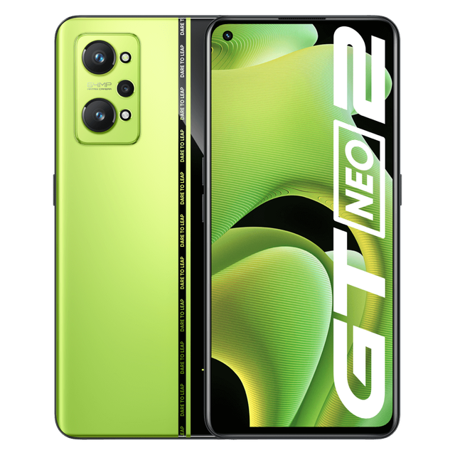 Realme GT Neo 2 5G Smart Phone 8GB RAM 128GB ROM 6.62" 2400x1080P 120Hz AMOLED Qualcomm SD870 5000mAh 65W Quick Charge Android 11 Phone - Green