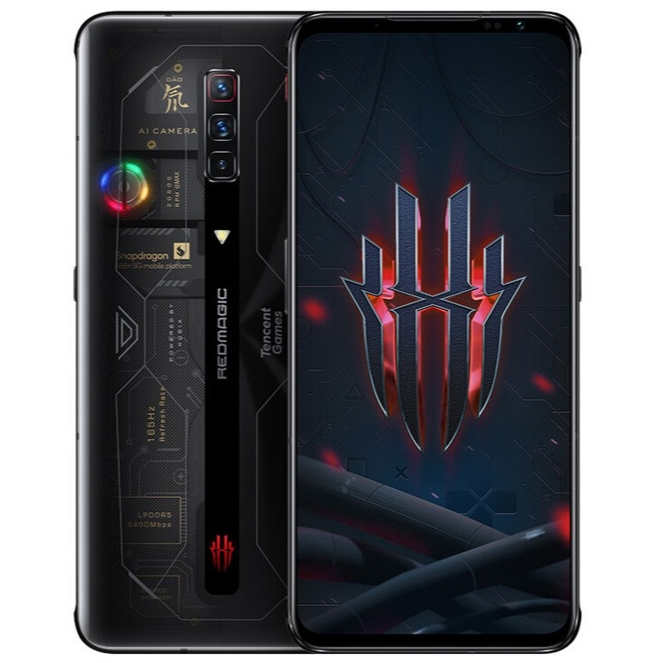 New Arrival Nubia Red Magic 6S Pro 12GB RAM 256GB Storage Gaming 5G Phone 6.8" 2400x1080P AMOLED 165Hz Qualcomm SD888 Plus 4500mAh 120W Fast Charging Transparent - CN Version