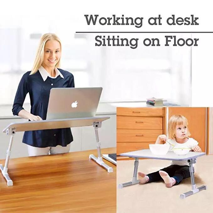 Portable Lapdesk Laptop Stand Table Large Size Height and Tilt Angle Adjustable Desk Lightweight Folding Table for Writing and Working in Bed, Sofa and Couch