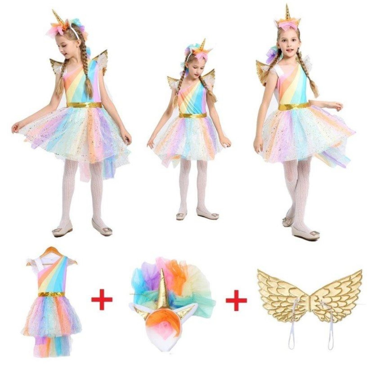 Pikkaboo Rainbow Unicorn Dress - Medium