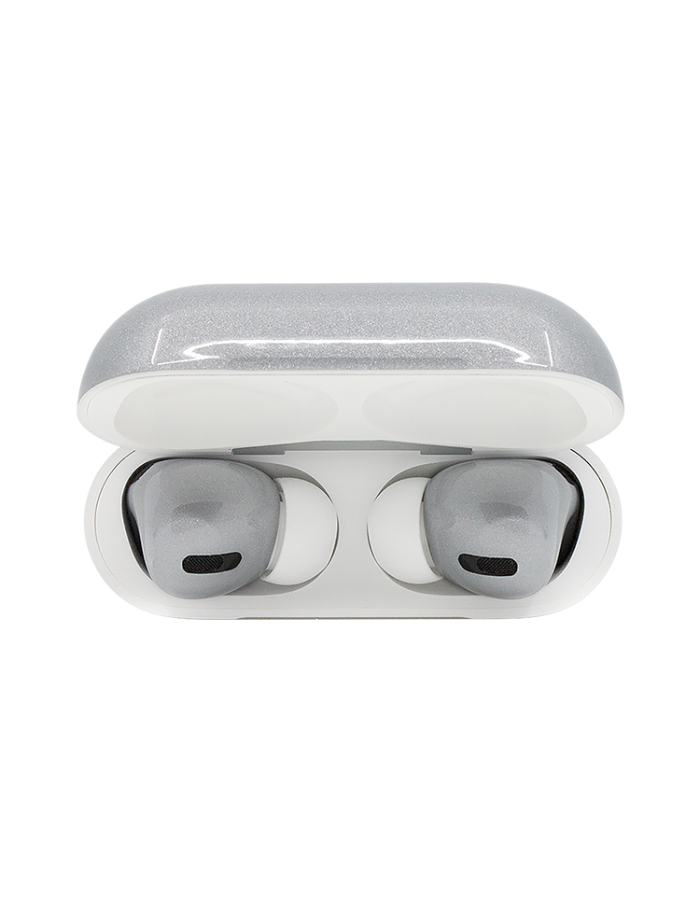 Caviar Customized Airpods Pro (2nd Generation) Automotive Grade Scratch Resistant Paint Glossy Metallic Silver