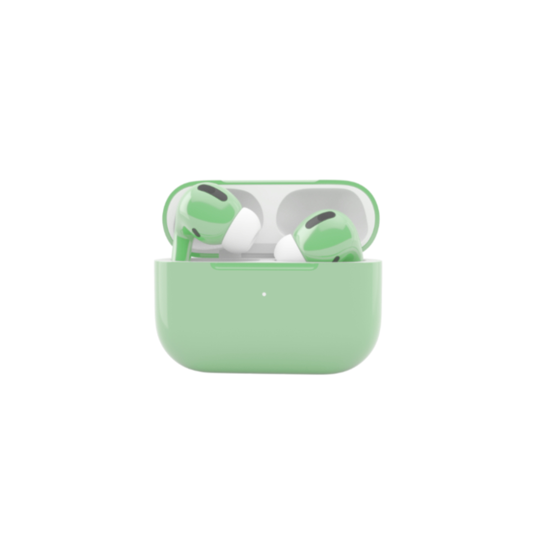 Caviar Customized Airpods Pro (2nd Generation) Automotive Grade Scratch Resistant Paint Glossy Mint Green
