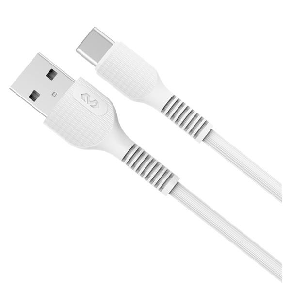 Miccell 2.4A PVC USB TO Type-C charging Cable 1M White, VQ-D88