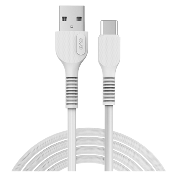 Miccell 2.4A PVC USB TO Type-C charging Cable 1M White, VQ-D88