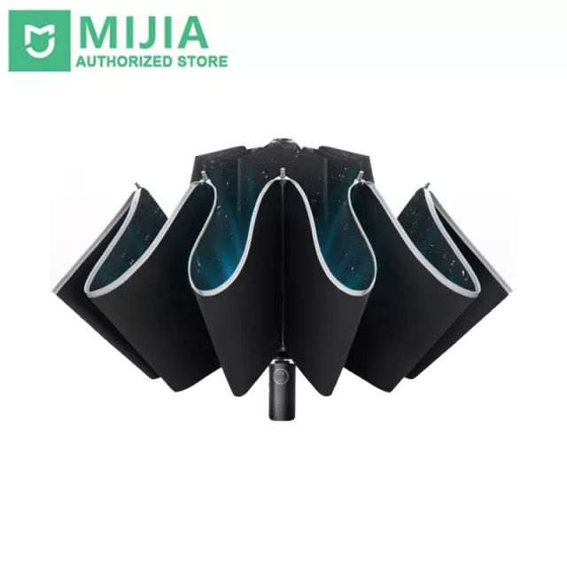Xiaomi Zuodu Reverse Folding Umbrella Reflective LED Light Automatic Umbrella Portable Windproof Sunshade With Leather Cover
