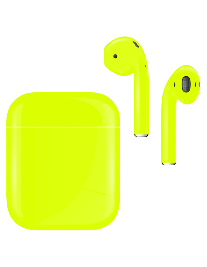 Caviar Customized Airpods 2nd Generation Automotive Grade Scratch Resistant Paint Glossy, Yellow