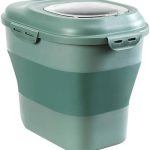 Jordan & Judy Silicone Foldable Rice Storage Box, 50L Capacity, Moisture Proof & Insect Proof Sealed Multi-Purpose Household Storage Box, Two Roller For Easy Lifting, Green | KT647-GREEN