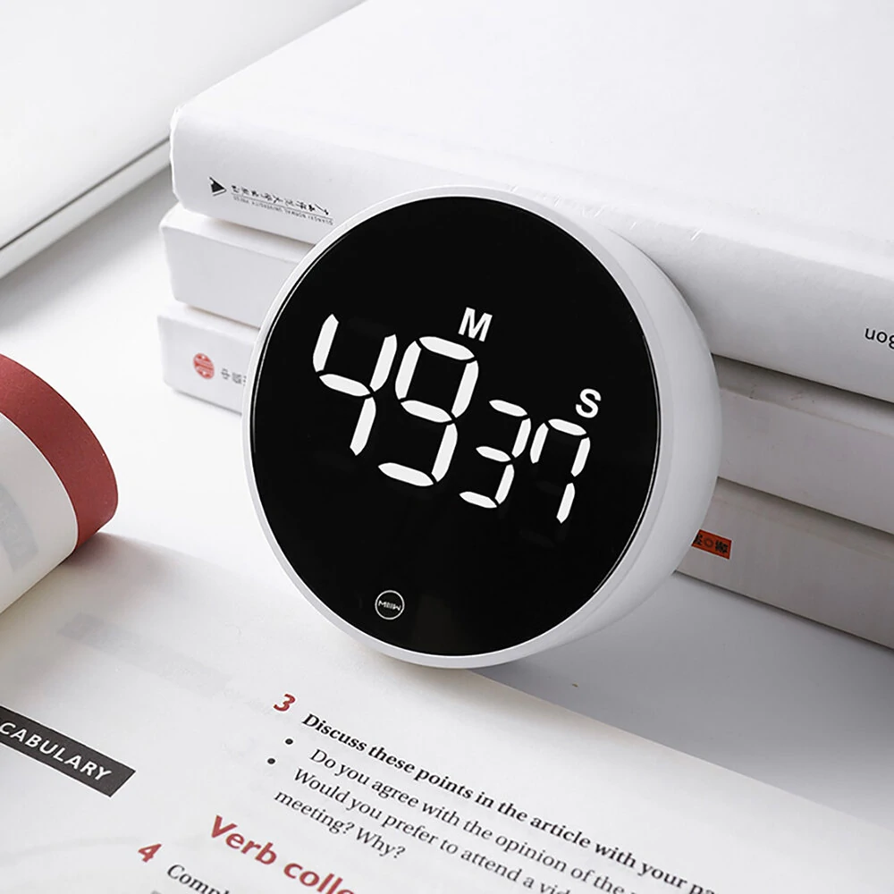 XIAOMI MIIIW Mute Timer Alarm Clock Rotating Timing LED Display Kitchen Digital Timer Magnetic Suction Home Cooking Studying Timing Tool