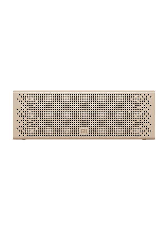 Xiaomi Mi Wireless Bluetooth Speaker with AUX input, Hands Free Support For Calls, Portable, For Outdoor, Home & Travel Compatible With Smartphones, Tablets, TVs, Laptops etc - Gold - Metallic Finish