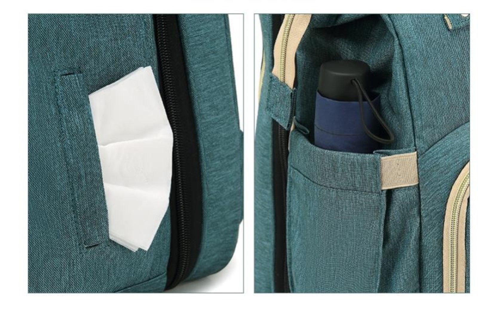 Pikkaboo 4 in 1 Diaper Bag with Changing Station/CribTeal Green Buy