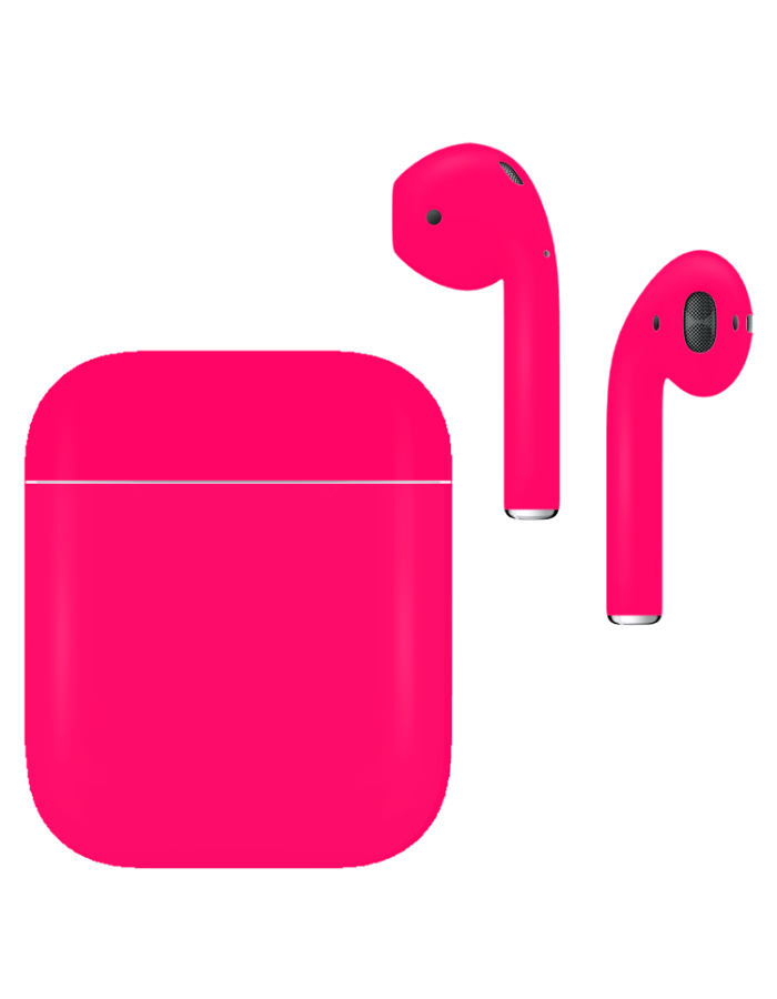 Caviar Customized Airpods 2nd Generation Automotive Grade Scratch Resistant Paint Matte, Neon Pink