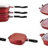 OMS 7 Pcs. Red Multi Cooker Set - Made In Turkey