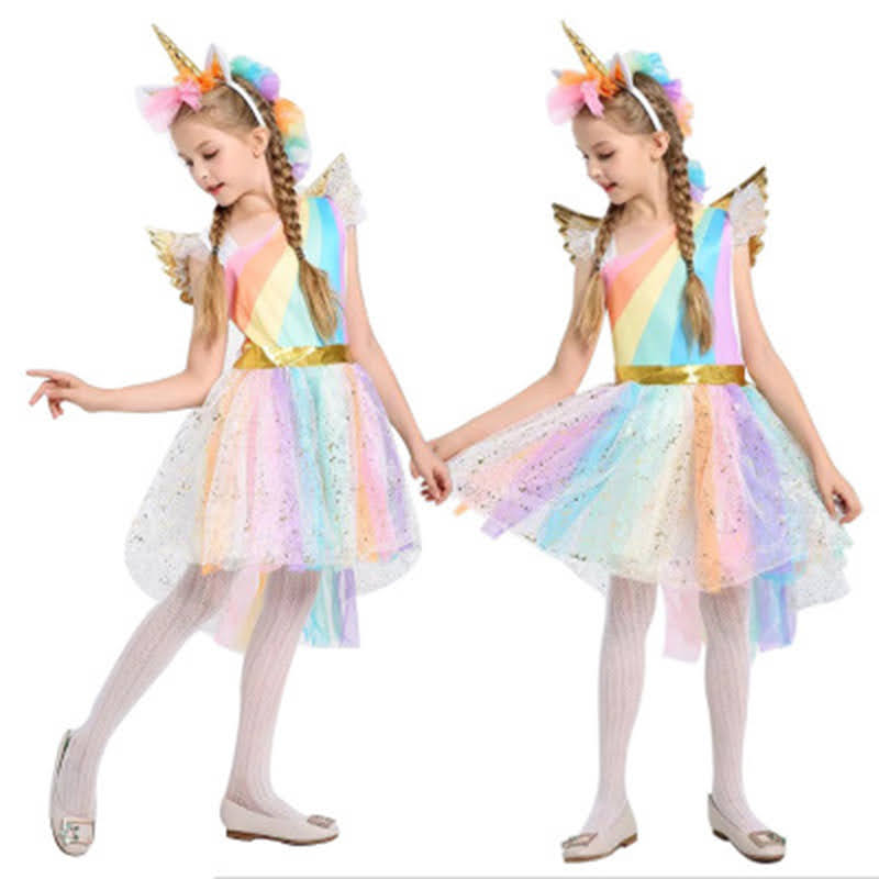 Pikkaboo Rainbow Unicorn Dress - Large