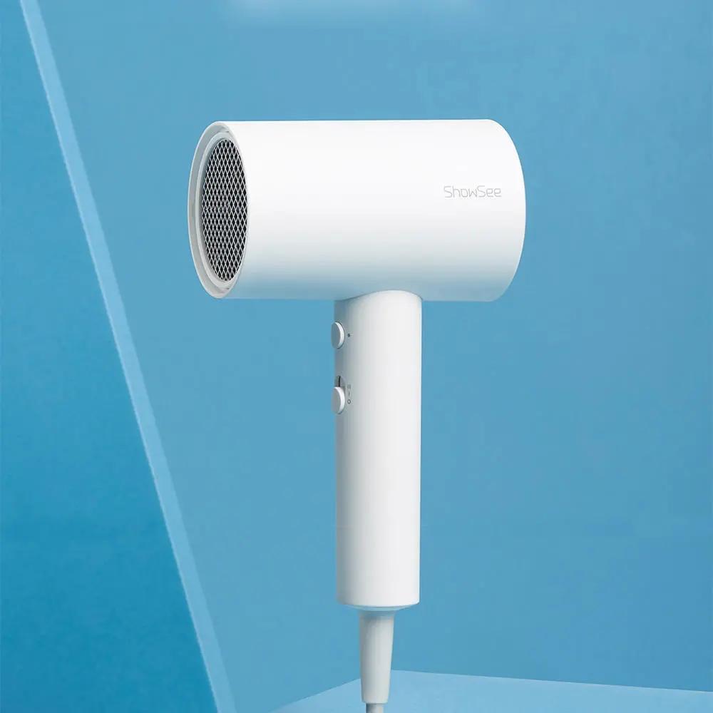 ShowSee A1 Electric Anion Hair Dryer Negative Ion Hair Care Blower 1800W EHD Constant Temperature Hot/Cold Wind Switch 360° Rotated Tuyere